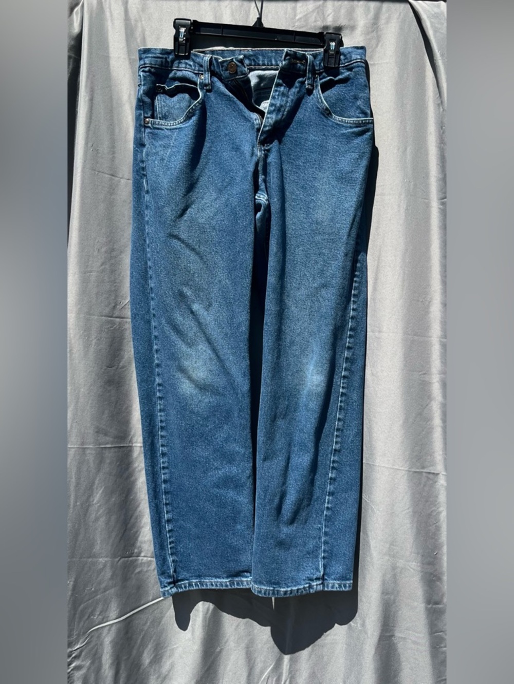 Wrangler Men's Straight Leg Denim Jeans - Medium Blue Wash